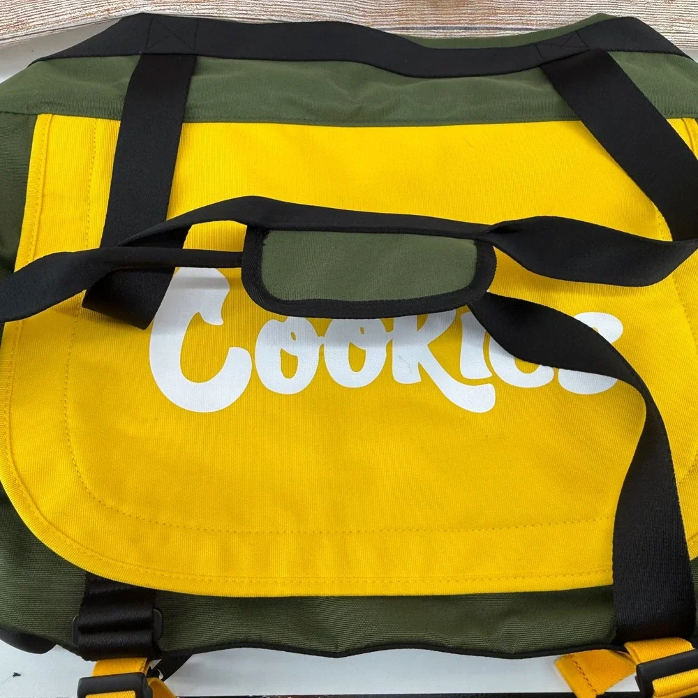 NEW Cookies Parks Utility Smell Proof Duffel Bag Green Yellow Travel Gym Bag